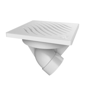 Ralo Saída Articulada 100 X 40mm Grelha Branca Quadrada Tigre 27279279