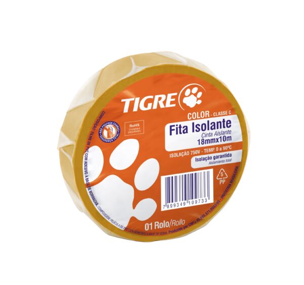 Fita Isolante Tigre Color Amarela 10M Tigre 54502702