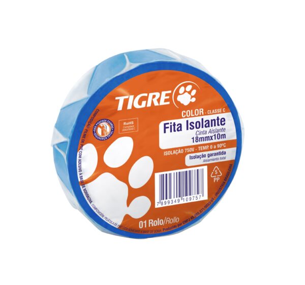 Fita Isolante Tigre Color Azul 10M Tigre 54502710