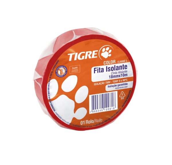 Fita Isolante Tigre Color Vermelha 10M Tigre 54502745
