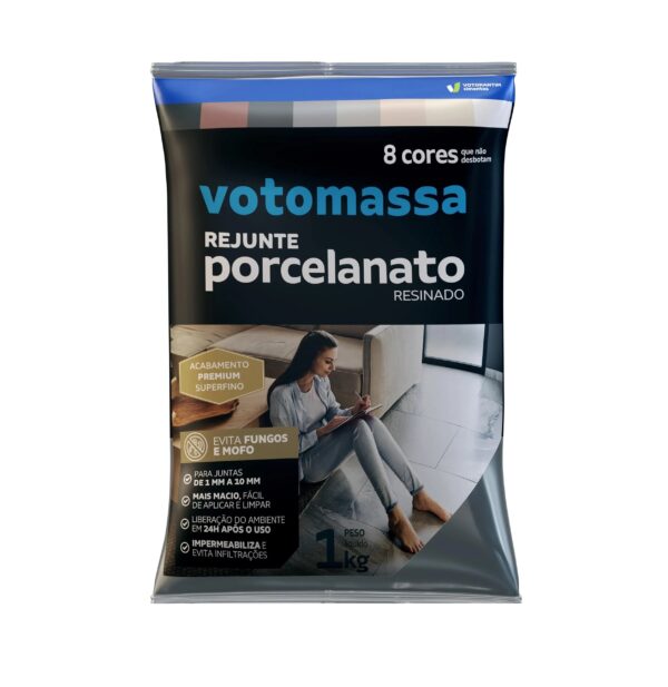 Rejunte 2x1 Porcelanato e Cerâmica Cinza Escuro 1kg Votoran