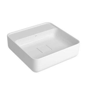 Cuba de Apoio Quadrada com Mesa 40cm Branco Deca L.11040.M.17