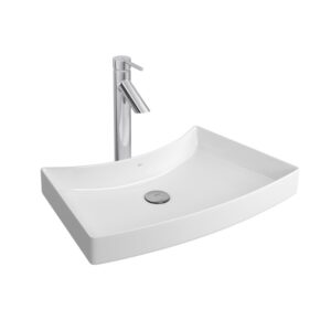 Cuba de Sobrepor com Mesa Posterior 39x60.5cm Branco Deca L.127.17
