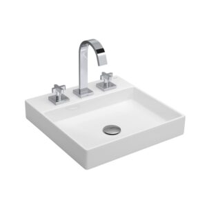 Cuba de Sobrepor Quadrada com Mesa 40cm Branco Deca L.129.17
