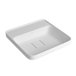 Cuba de Sobrepor Slim Quadrada com Mesa 40cm Válvula Oculta Branco Deca L.21040.M.17