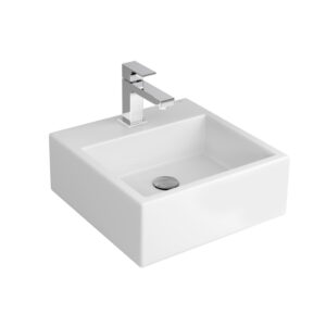Cuba de Apoio Quadrada com Mesa 41cm Branco Deca L.73.17