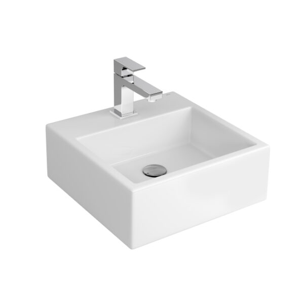 Cuba de Apoio Quadrada com Mesa 41cm Branco Deca L.73.17