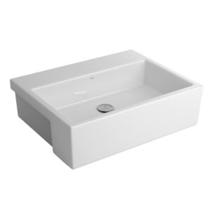 Cuba de Semi-Encaixe Retangular com Mesa 55x42cm Branco Deca L.843.17