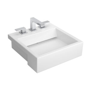 Cuba de Semi-Encaixe com Deck e Válvula Oculta Branco Deca L.863.17