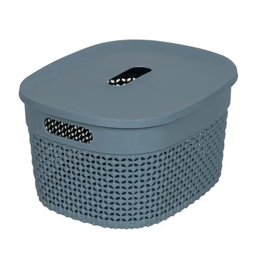 CESTO ORGANIZADOR C/ TAMPA 12L AZUL MEDITERRANEO ASTRA