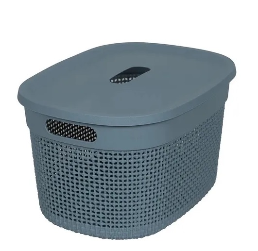 CESTO ORGANIZADOR C/ TAMPA 17L AZUL MEDITERRANEO ASTRA