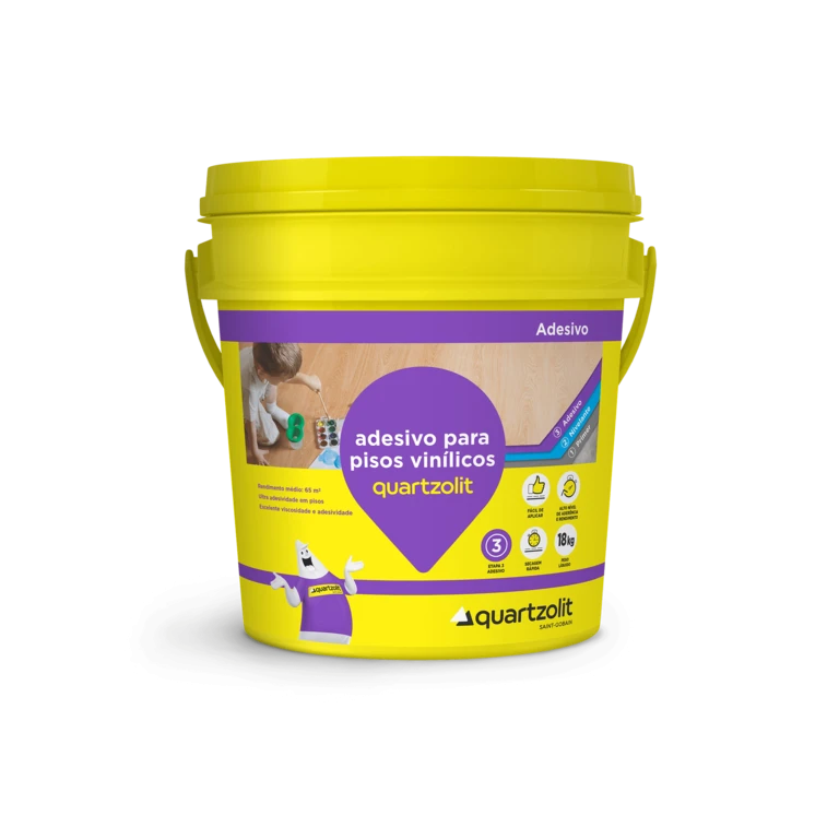 COLA P/ PISOS VINILICO BRANCO 18 KG QUARTZOLIT