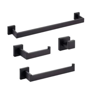 KIT ACESSORIOS BANHEIRO SQUARE PRETO FOSCO INOX