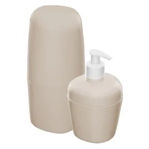 KIT ACESSORIOS PARA BANHEIRO 2 PCS BEGE  ASTRA