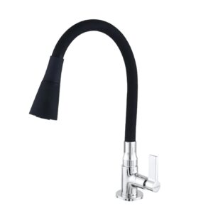 TORNEIRA COZINHA BANCADA FLEXIVEL BICA JATO BLACK 4968 C70